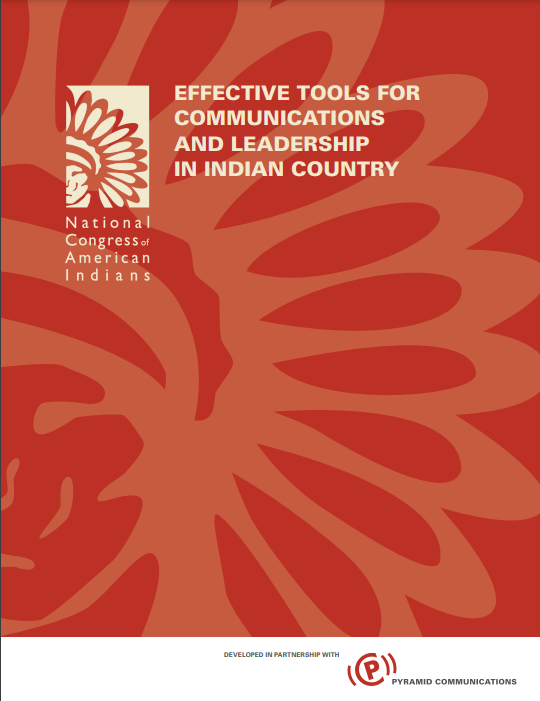 Screenshot of homepage of >Effective Tools for Communications and Leadership in Indian Country, from the National Congress of American Indians
